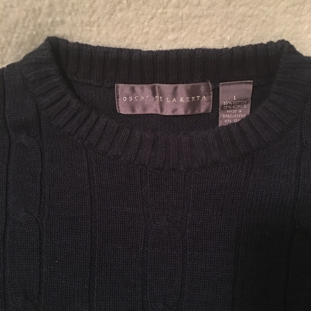 Long Sleeve Pullover Sweater, Dark Blue